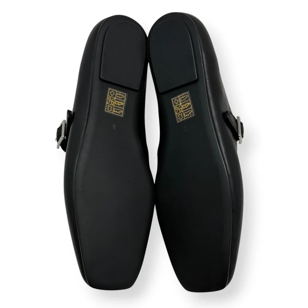 NIB Jeffrey Campbell Mary Jane Flats Anthropologie Black Leather Sz 8 Elise 2